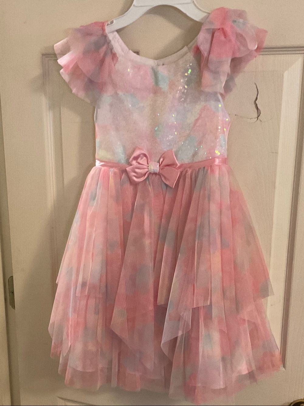 Jona Michelle Pastel Pink and Multicolor Iridescent Tulle Dress Princess Size 6 - Picture 2 of 9